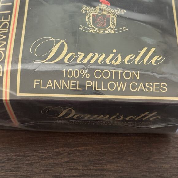 VTG New Dormisette Flannel Full Double Flat Sheet 2 Pillowcases 100% Cotton Blue - Picture 6 of 14